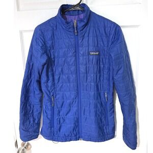 Patagonia Nano Puff Jacket Womens XS Royal Blue Purple PrimaLoft Quilted